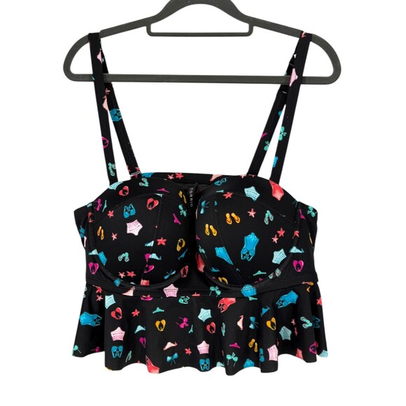 Torrid Swim Set 2X Peplum Push-Up Tankini Top High Waist Ruched Bottom Vixen HTF - Picture 4 of 12